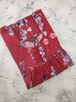 Traditional cotton nighty, 55 Inches Long - Maroon