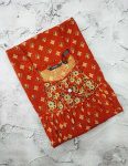 Traditional cotton nighty, 55 Inches Long - Orange