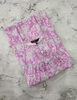 Traditional cotton nighty, 55 Inches Long - Purple