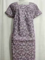 Front Open Cotton Nighty With Buttons, 55 Inches Long - Image 2