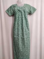 Traditional cotton nighty, 55 Inches Long - Pistha Green - Image 2