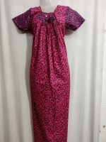Traditional cotton nighty, 55 Inches Long - Magenta - Image 2