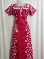 Comfortable Churidar Model Cotton Nighty - 55 Inches Long - Magenta - Image 2