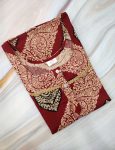 Churidar Model Nighty With Buttons -57 inches long - Maroon
