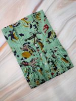Front Open Cotton Nighty With Buttons, 55 Inches Long - Green