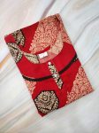 Churidar Model Nighty With Buttons -57 inches long - Red