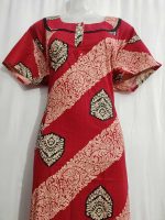 Churidar Model Nighty With Buttons -57 inches long - Red - Image 2