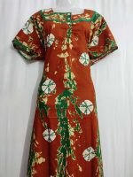 Churidar Model Nighty With Buttons -57 inches long - Brown - Image 2