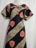 Churidar Model Nighty With Buttons -57 inches long - Black - Image 2