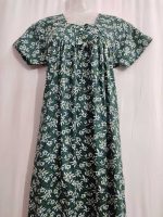 Traditional cotton nighty, 55 Inches Long - Green - Image 2