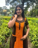 Comfortable Churidar Model Cotton Nighty  - 55 Inches Long - Orange