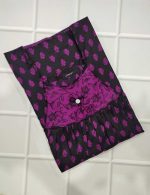 Traditional cotton nighty, 55 Inches Long - Black