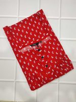 Comfortable Front Open Cotton Nighty With Buttons- 57 inches long -  Red