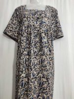Front Open Cambric Cotton Nighty With Buttons, 57 Inches Long - Image 2