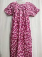 Traditional cotton nighty, 55 Inches Long - Rose - Image 2