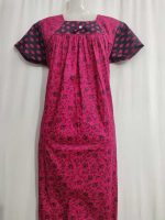 Traditional cotton nighty, 55 Inches Long - Rose - Image 2