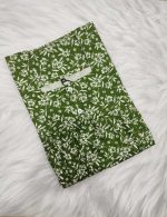 Front Open Cotton Nighty With Buttons, 55 Inches Long - Green