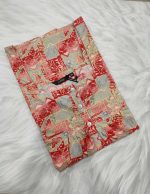 Comfortable Front Open Cotton Nighty With Buttons- 57 inches long -  Red