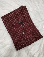 Premium Quality Traditional Cotton Nighty, 55 Inches Long - Maroon