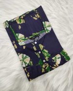 Comfortable Front Open Cotton Nighty With Buttons- 57 inches long -  Blue