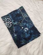 Premium Quality Traditional Cotton Nighty, 55 Inches Long - Dark Blue