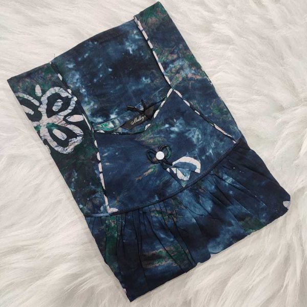 Premium Quality Traditional Cotton Nighty, 55 Inches Long - Dark Blue