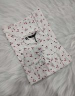 Premium Quality Traditional Cotton Nighty, 55 Inches Long - White