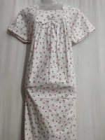 Premium Quality Traditional Cotton Nighty, 55 Inches Long - White - Image 2