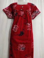Premium Quality Traditional Cotton Nighty, 55 Inches Long - Maroon - Image 2
