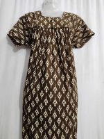 Premium Quality Traditional Cotton Nighty, 55 Inches Long - Dark Olive - Image 2