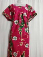Comfortable Front Open Cotton Nighty With Buttons- 57 inches long -  Magenta - Image 2