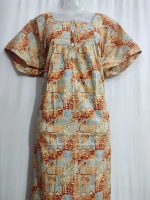 Comfortable Front Open Cotton Nighty With Buttons- 57 inches long -  Brown - Image 2