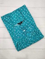 Traditional cotton nighty, 55 Inches Long - Blue