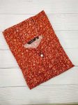 Traditional cotton nighty, 55 Inches Long - Dark Orange