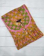 Premium Quality Cambric Cotton Nighty With Buttons -55 Inches Long - Yellow