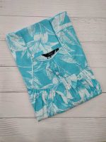 Traditional cotton nighty, 55 Inches Long - Blue