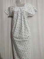 Traditional cotton nighty, 55 Inches Long - White - Image 2