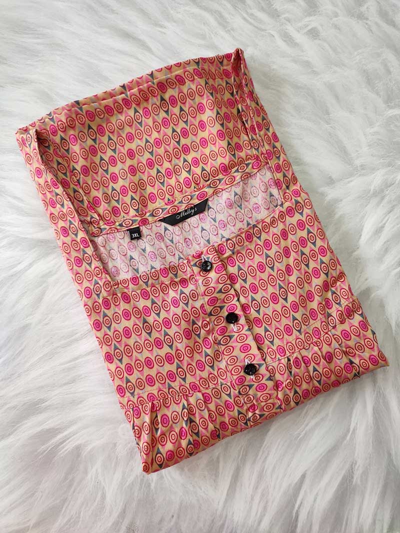 IMG_20251025_163646 Comfortable Front Open Cotton Nighty With Buttons- 57 inches long - Rose - Image 1