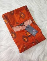 Comfortable Front Open Cotton Nighty With Buttons- 57 inches long -Reddish  Orange