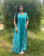 Comfortable Churidar Model Cotton Nighty - 55 Inches Long - Image 4
