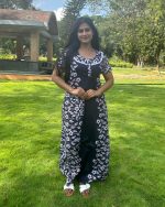 Comfortable Churidar Model Cotton Nighty - 55 Inches Long - Blue - Image 3