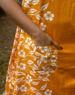 Comfortable Churidar Model Cotton Nighty - 55 Inches Long - Yellow - Image 2