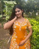 Comfortable Churidar Model Cotton Nighty - 55 Inches Long - Yellow