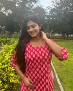 Night Suit In Cambric Cotton Fabric - Short Top And Pants - Magenta