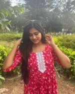 Pure Cotton Feeding Nighty With Side Zips For Mothers - Frock Type - Red - Image 3