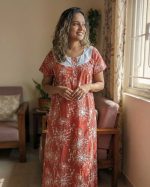 Comfortable Churidar Model Cotton Nighty - 55 Inches Long - Image 2