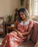 Comfortable Churidar Model Cotton Nighty - 55 Inches Long