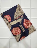 Comfortable Front Open Cotton Nighty With Buttons- 57 inches long - Dark Blue