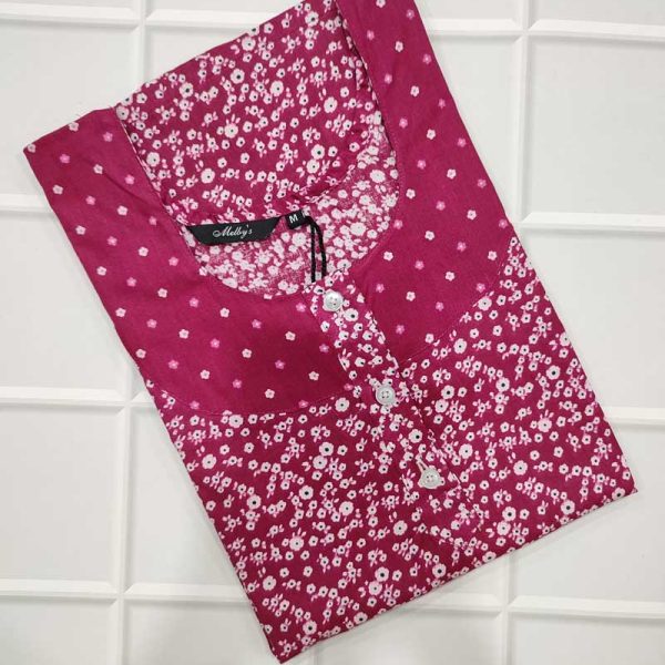 Comfortable Churidar Model Cotton Nighty - 55 Inches Long