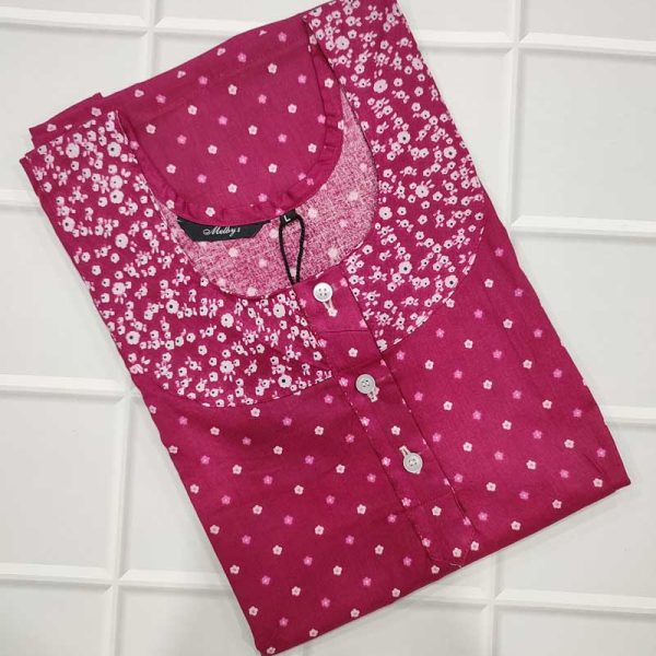 Comfortable Churidar Model Cotton Nighty - 55 Inches Long